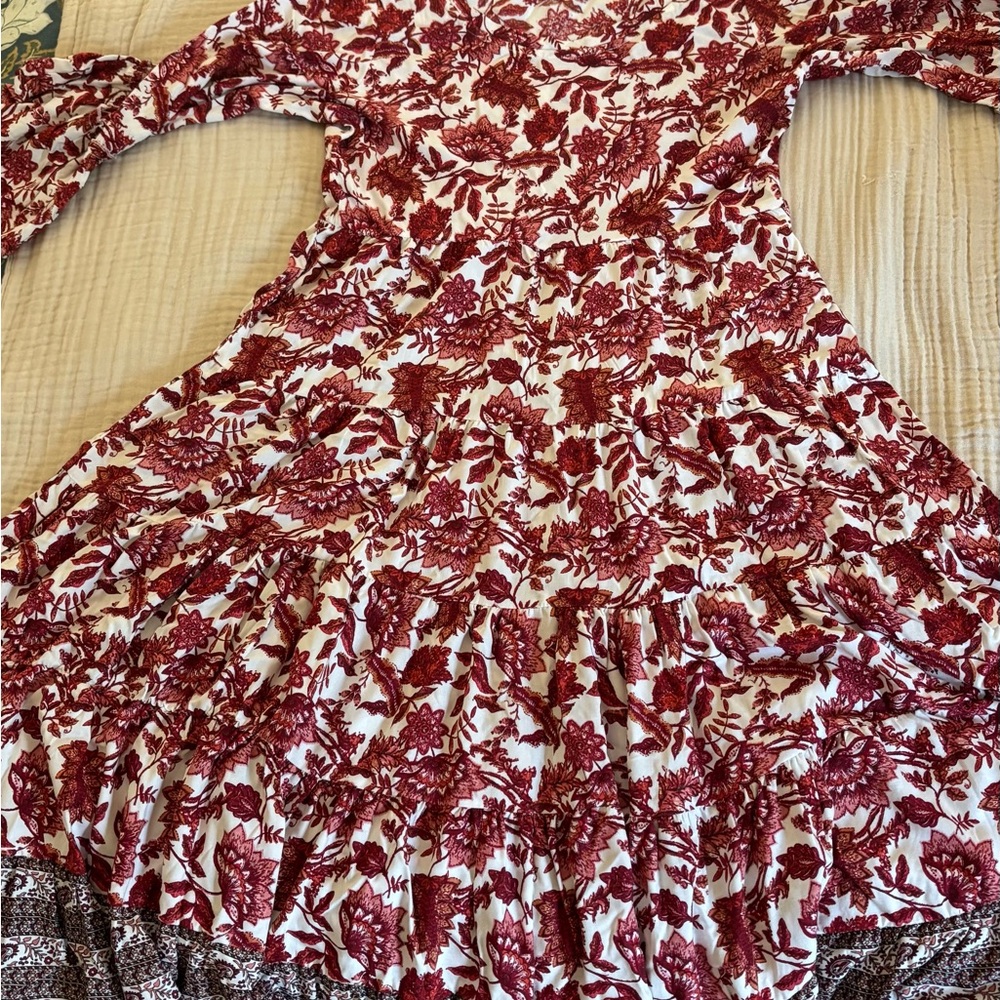Soft Surroundings Red and White Ruffled Tiered Sundress - Picture 5 of 6